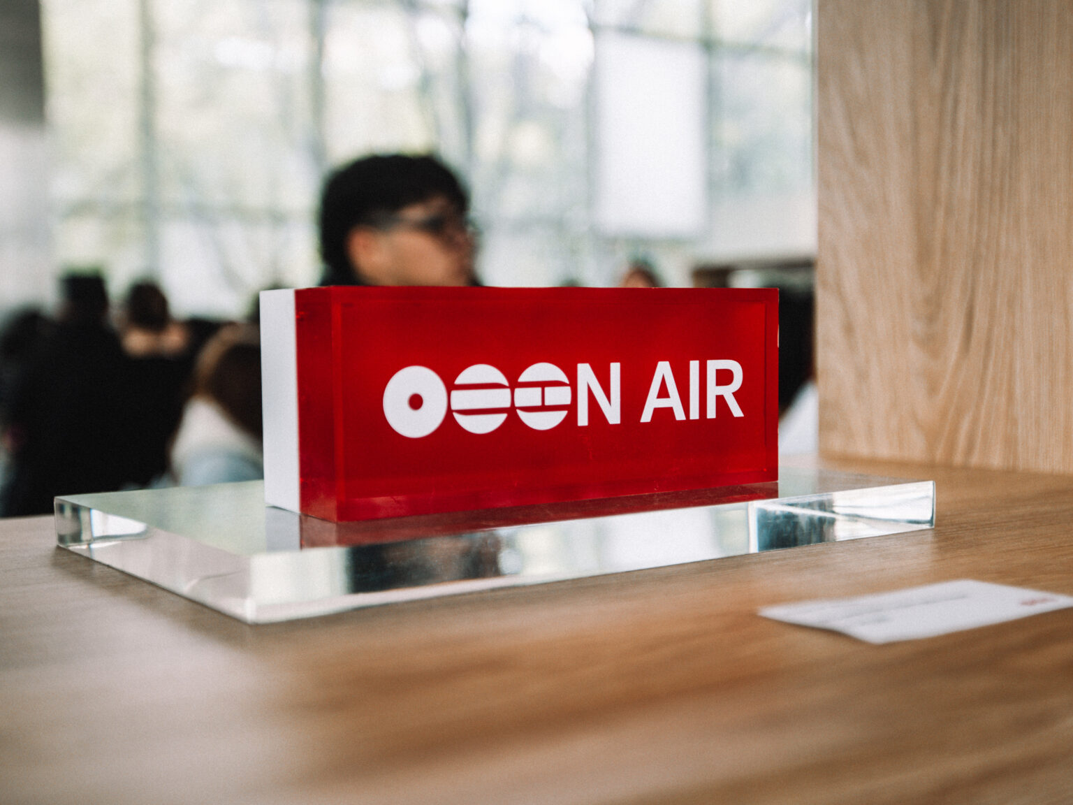 “ON AIR” display piece in the exhibition at the BTS POP-UP: ARIRANG IN BUENOS AIRES, Centro de Convenciones Dr. Arturo Frondizi, Vicente Lopez, 2026 — photographed by Anita Almaraz for K-HipHop Argentina